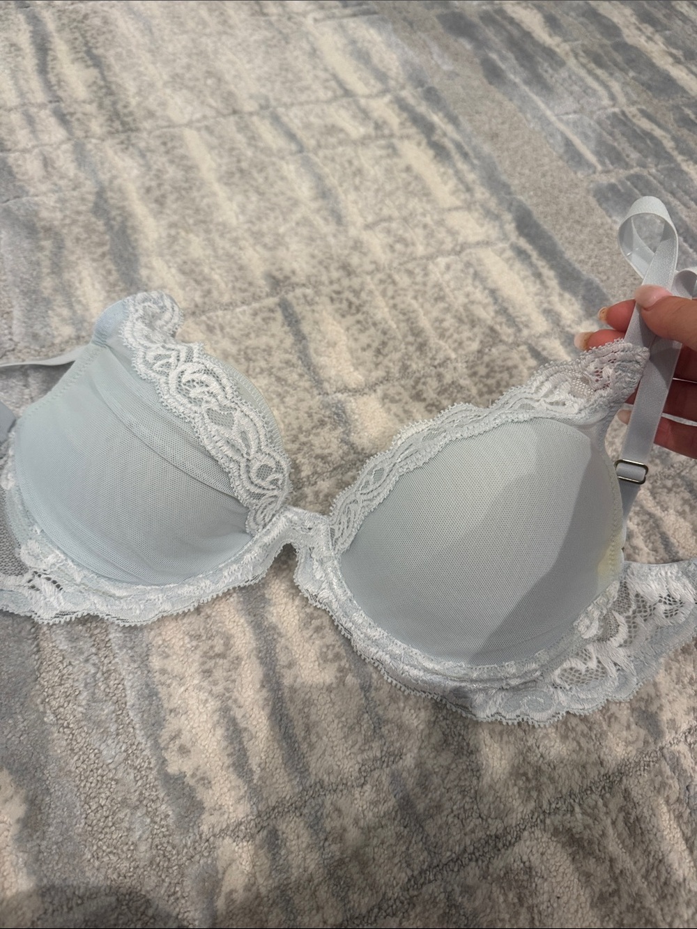 Natori Light Blue Lace Push-Up Bra